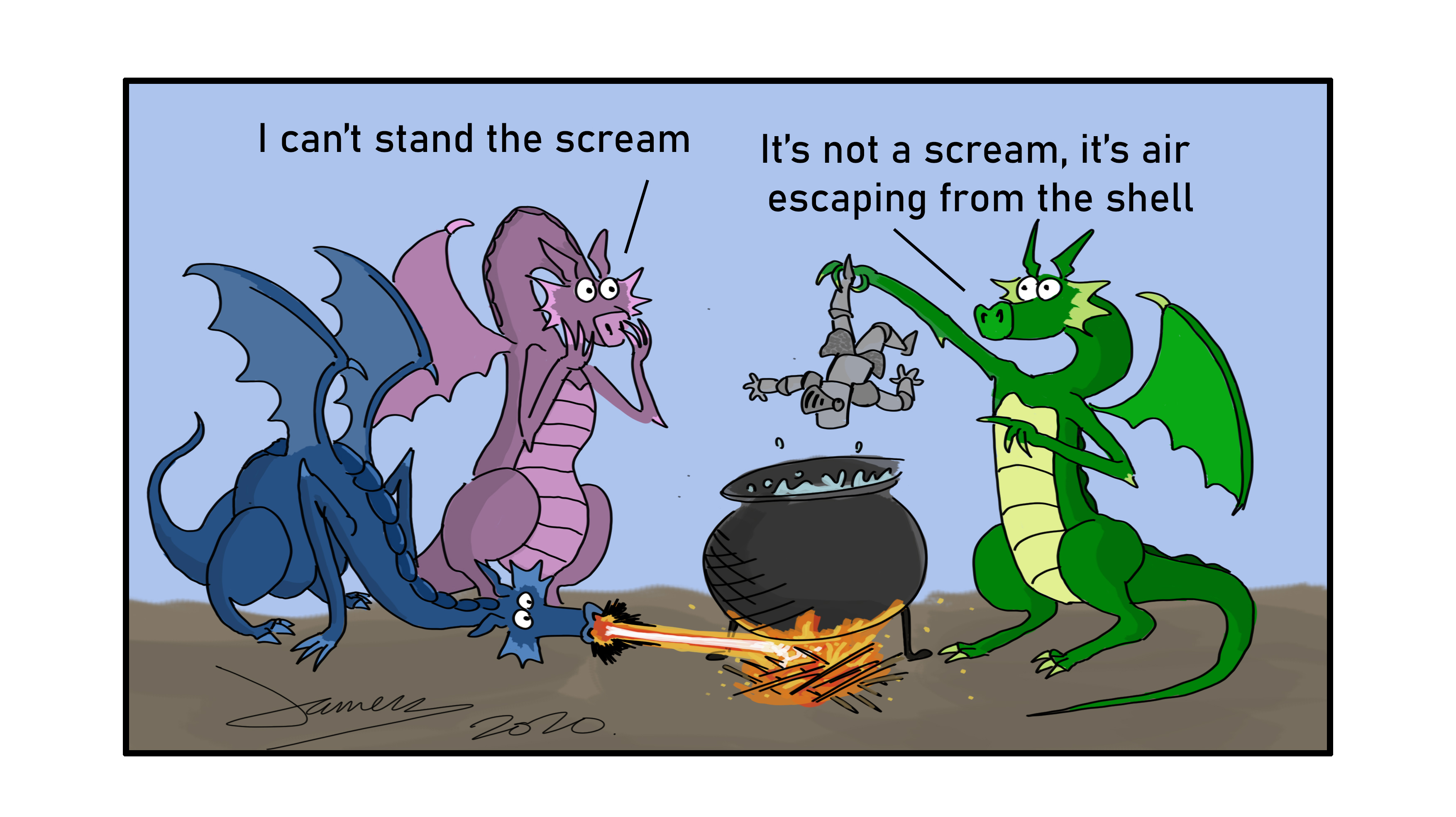 dragons cooking James Mellor