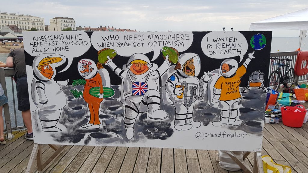 James Mellor's finished big board, Herne Bay Cartoon Festival 2019