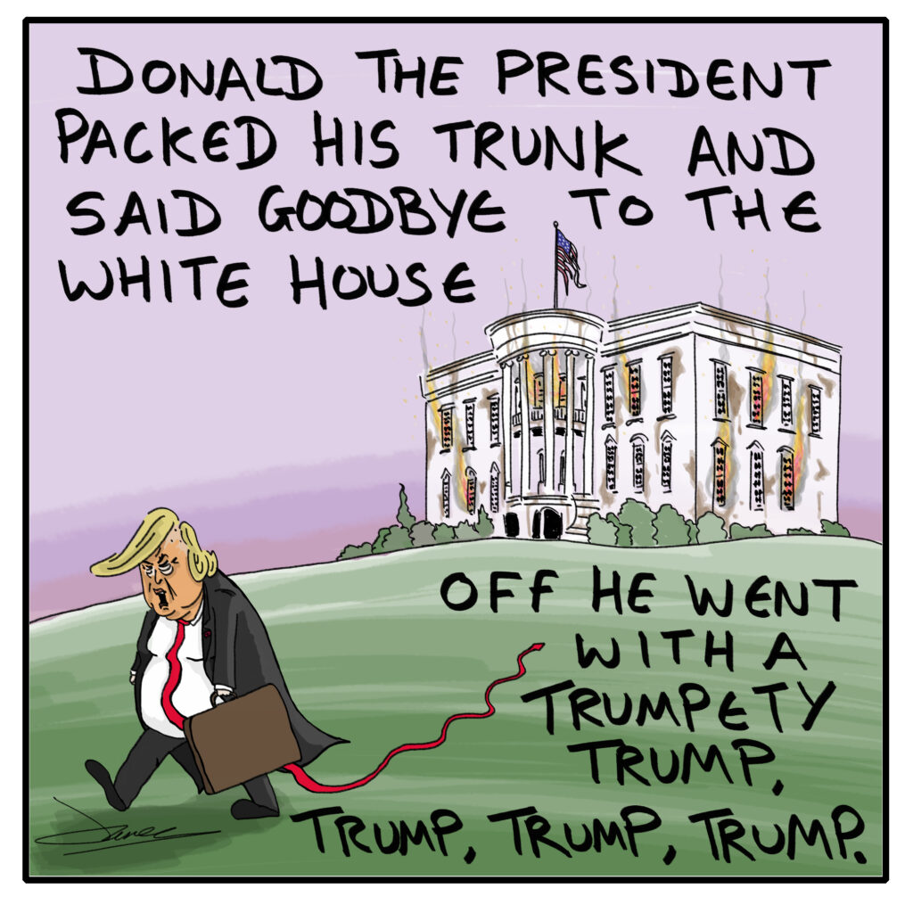 Trump leaves white house