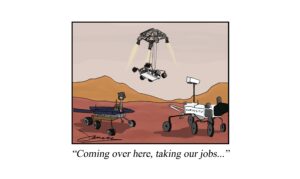 Mars Perseverance Rover Landing Cartoon