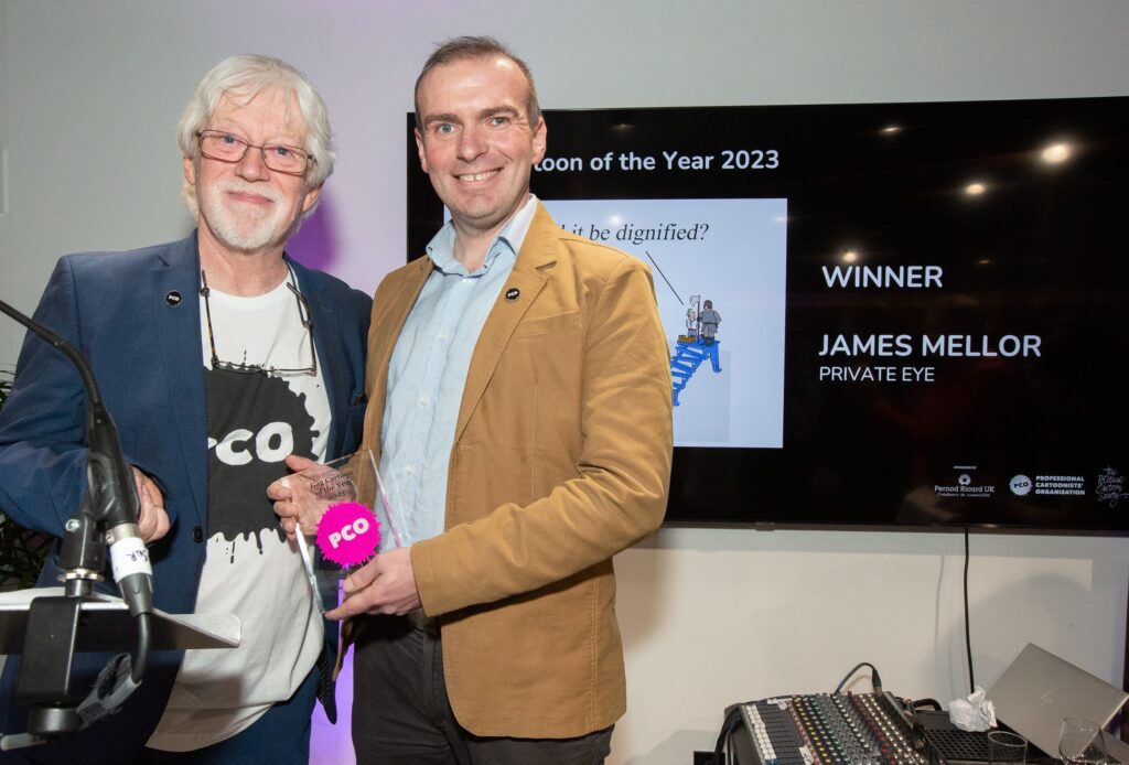 James Mellor presented with cartoon award