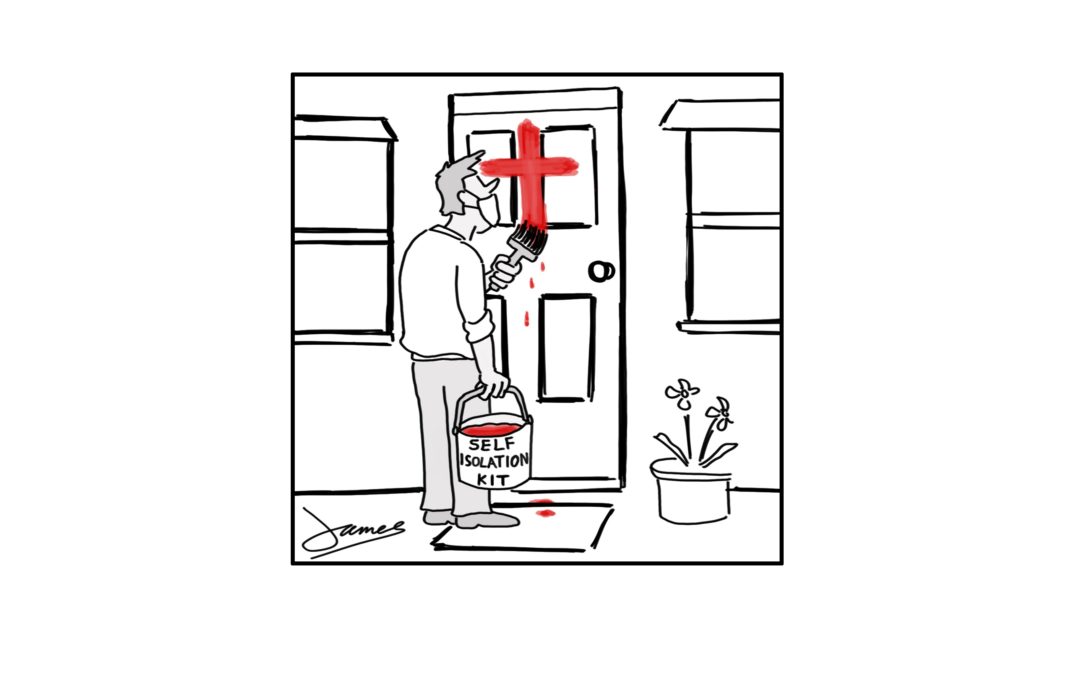 Plague cross on door