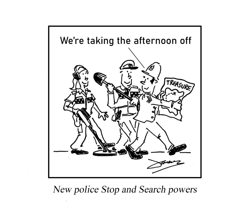 Stop and Search powers cartoon