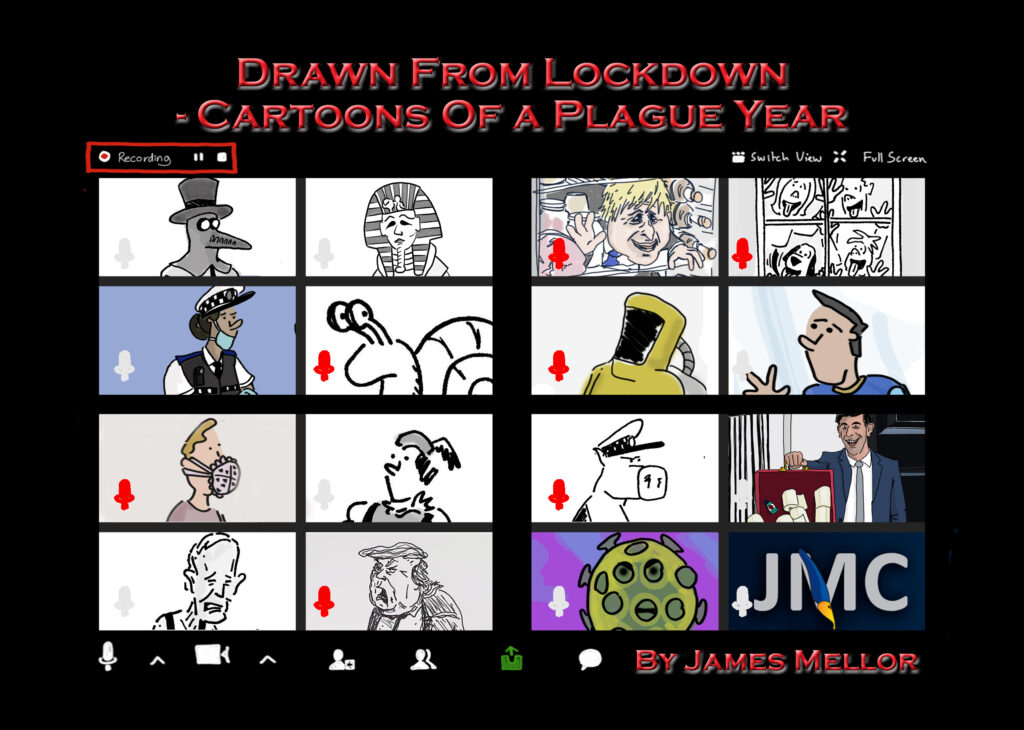 Coronavirus lockdown cartoon zoom call