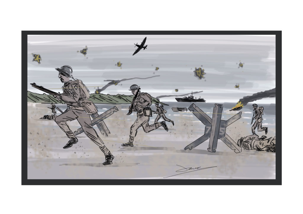 D Day beach illustration