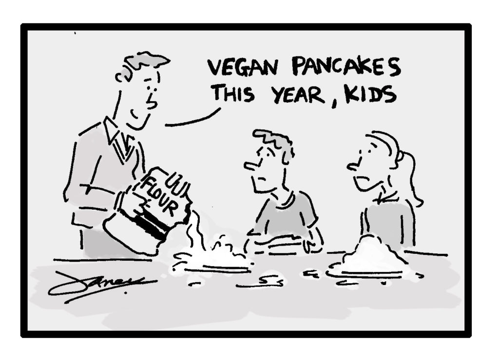 vegan pancakes cartoon