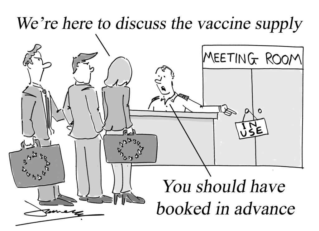 EU vaccine delay cartoon